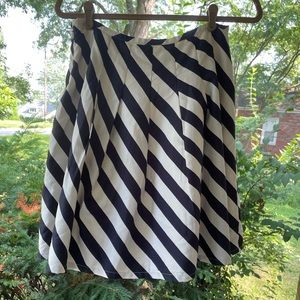 Navy and White Striped Skirt